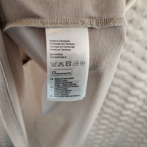 H&M Beige Tank Top With Sheer Ruffles Lined In Black Women's Size Large - Picture 4 of 6